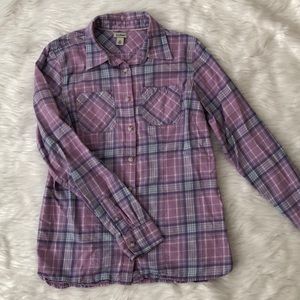 L.L. Bean Purple Striped Flannel Shirt
